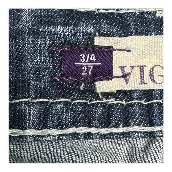 Vigoss Dark Wash Thick Stitch Embellished Fit Skinny Jean. Sz: 3/4 - Picture 8 of 12